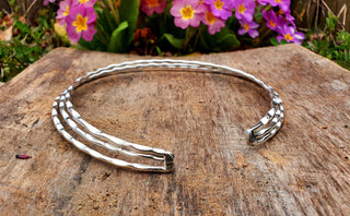 Hammered Silver Choker / Rustic / Gypsy / Lightweight / Boho / Tribal / Hippie / Rustic / Vegan /