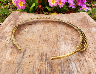 Celtic Choker Brass Necklace / Rustic / Gypsy / Lightweight / Boho / Tribal / Hippie / Rustic / Vegan / Aztec