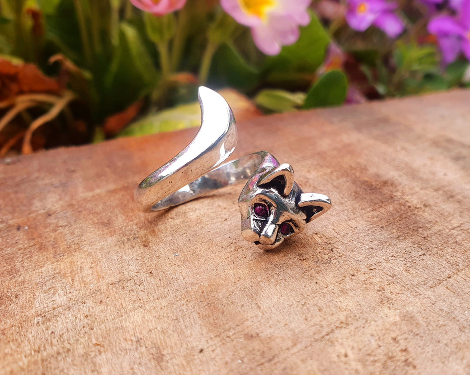 Silver Cat Ring / Cat Lover, Wild, rustic, yoga, hippie, gypsy, pretty, psy, boho, bohemian, festival