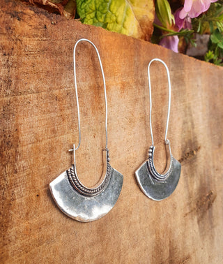 Bohemian Goddess Long Drop Silver Earrings, Gift Box Option Ethnic, Yoga Jewelery, Festival Fashion, Boho Look, Statement