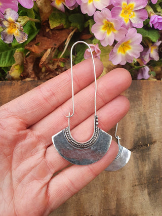 Bohemian Goddess Long Drop Silver Earrings, Gift Box Option Ethnic, Yoga Jewelery, Festival Fashion, Boho Look, Statement