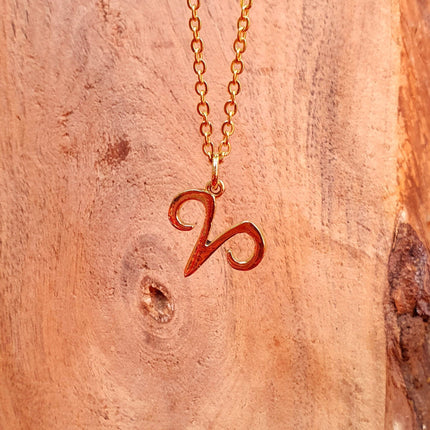 Aries Star Sign Horoscope Gold Necklace / Astrology / Tarot / Boho / Hippie / Rustic / Ethnic / Third Eye / Illuminati