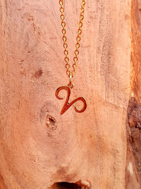 Aries Star Sign Horoscope Gold Necklace / Astrology / Tarot / Boho / Hippie / Rustic / Ethnic / Third Eye / Illuminati