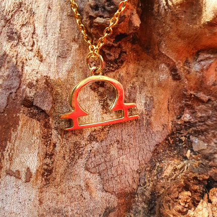 Libra Star Sign Horoscope Gold Necklace / Astrology / Tarot / Boho / Hippie / Rustic / Ethnic / Third Eye / Illuminati