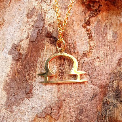 Libra Star Sign Horoscope Gold Necklace / Astrology / Tarot / Boho / Hippie / Rustic / Ethnic / Third Eye / Illuminati