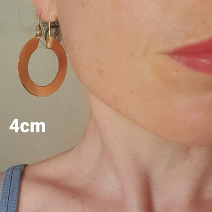 Wide Flat Gold Hoops / Funky Gold Hoop Earrings / Ethnic Boho Classic XL Bohemian Chic Gold Gypsy Spiral Hippie Hiphop Festival