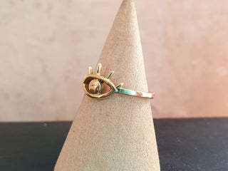 Eye of Protection Brass Ring, Boho Eye Ring, Kaali Boutique Boho Jewellery