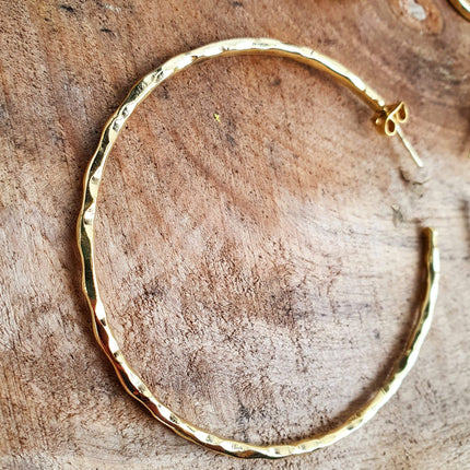 Elegant Gold Hoops / Hammered / Brass Hoops / Ethnic Boho Classic XL Bohemian Marriage Bridal Jewelry Hippie Hiphop Festival