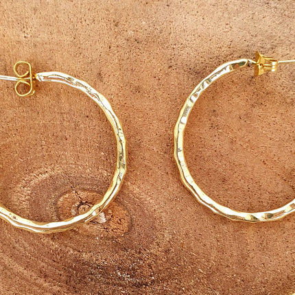 Elegant Gold Hoops / Hammered / Brass Hoops / Ethnic Boho Classic XL Bohemian Marriage Bridal Jewelry Hippie Hiphop Festival