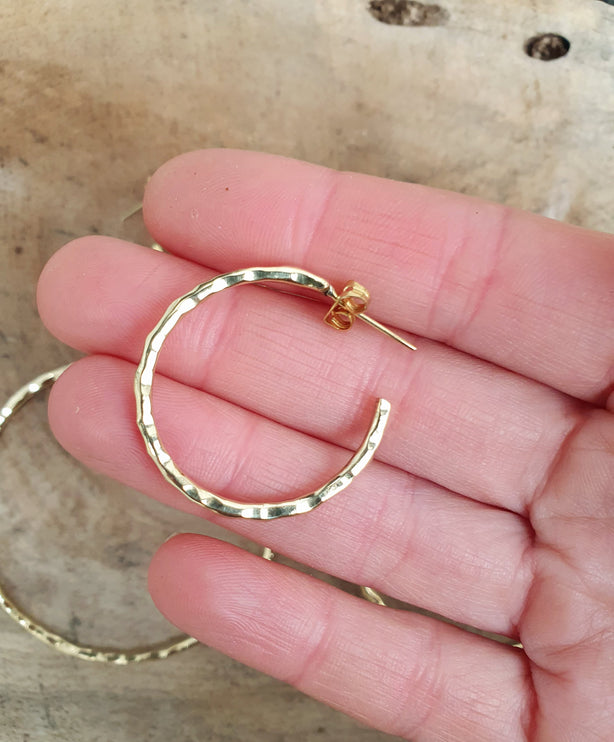 Elegant Gold Hoops / Hammered / Brass Hoops / Ethnic Boho Classic XL Bohemian Marriage Bridal Jewelry Hippie Hiphop Festival