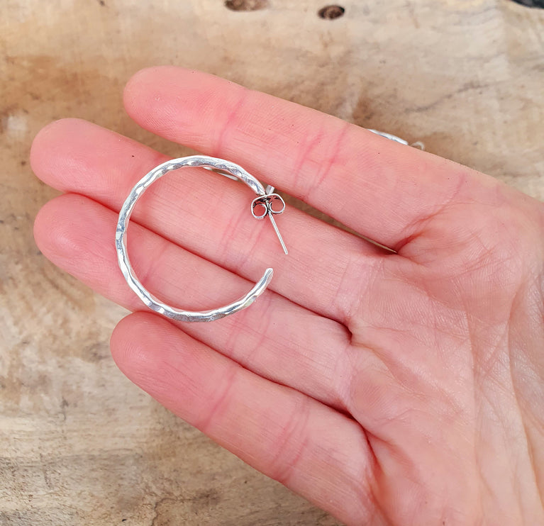 Elegant Silver Hoops / Hammered / Silver Hoops / Ethnic Boho Classic XL Bohemian Marriage Bridal Jewelry Hippie Hiphop Festival