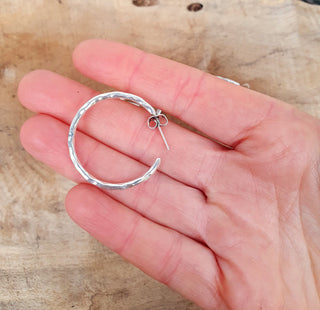 Elegant Silver Hoops / Hammered / Silver Hoops / Ethnic Boho Classic XL Bohemian Marriage Bridal Jewelry Hippie Hiphop Festival