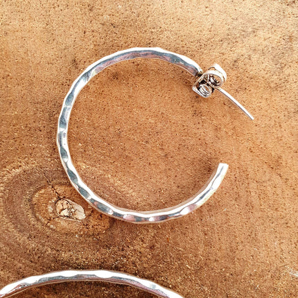 Elegant Silver Hoops / Hammered / Silver Hoops / Ethnic Boho Classic XL Bohemian Marriage Bridal Jewelry Hippie Hiphop Festival