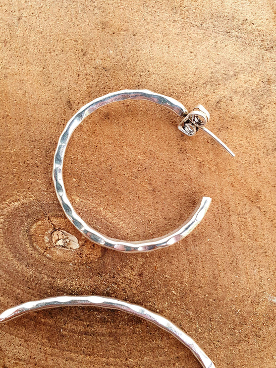 Elegant Silver Hoops / Hammered / Silver Hoops / Ethnic Boho Classic XL Bohemian Marriage Bridal Jewelry Hippie Hiphop Festival