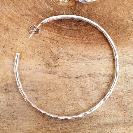 Elegant Silver Hoops / Hammered / Silver Hoops / Ethnic Boho Classic XL Bohemian Marriage Bridal Jewelry Hippie Hiphop Festival