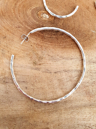Elegant Silver Hoops / Hammered / Silver Hoops / Ethnic Boho Classic XL Bohemian Marriage Bridal Jewelry Hippie Hiphop Festival