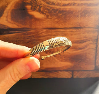 Aztec Gold Bracelet / Tuareg Jewelry / Cuff / Unisex / Boho / Ethnic / Rustic / Bohemian / Hippie / Gypsy / Geometric /