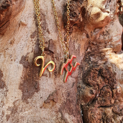 Aries Star Sign Horoscope Gold Necklace / Astrology / Tarot / Boho / Hippie / Rustic / Ethnic / Third Eye / Illuminati