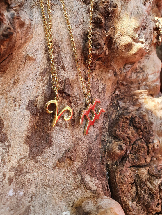 Aries Star Sign Horoscope Gold Necklace / Astrology / Tarot / Boho / Hippie / Rustic / Ethnic / Third Eye / Illuminati