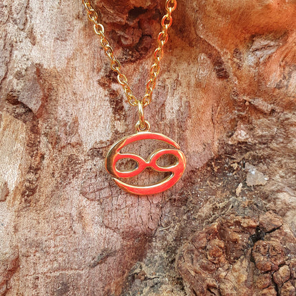 Cancer Star Sign Horoscope Gold Necklace / Astrology / Tarot / Boho / Hippie / Rustic / Ethnic / Third Eye / Illuminati