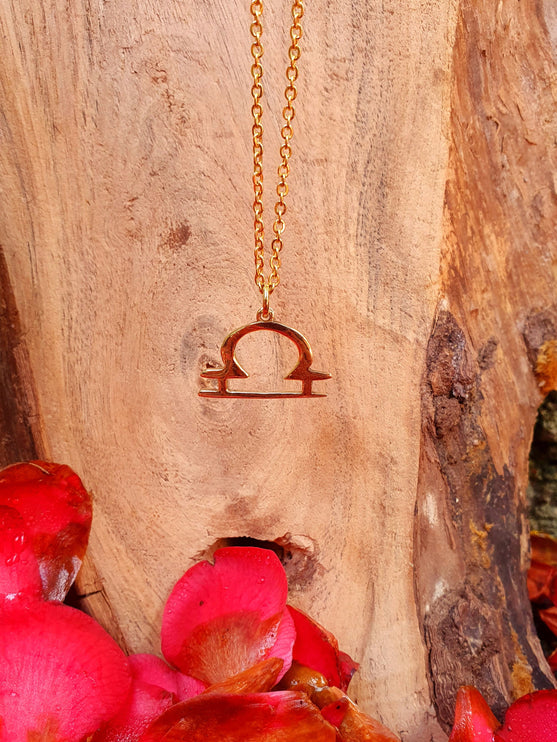 Libra Star Sign Horoscope Gold Necklace / Astrology / Tarot / Boho / Hippie / Rustic / Ethnic / Third Eye / Illuminati