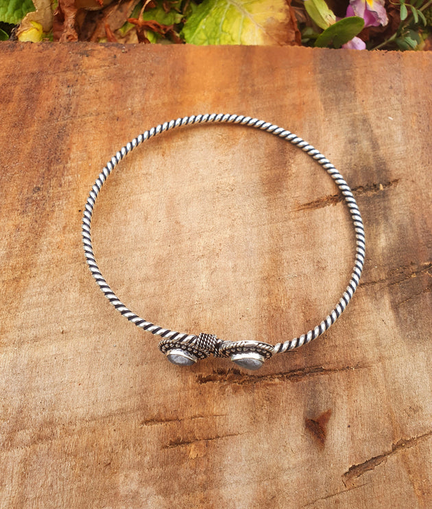 Silver Arm Bracelet Labradorite / Tribal / Spiral / Boho / Bangle/ Ethnic / Rustic / Bohemian / Hippie / Gypsy / Psy / Adjustable