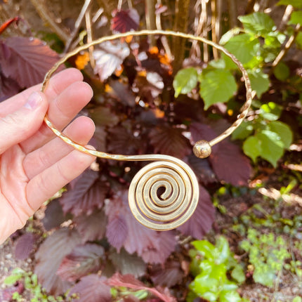 Ethnic Choker Brass Necklace / Rustic / Gypsy / Lightweight / Boho / Tribal / Hippie / Rustic / Vegan / Aztec