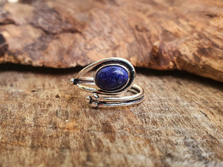 Ethnic style Silver & Lapis Lazuli Ring / Adjustable / Boho / Bohemian / Psy / Rustic / Tribal / Gypsy / Festival / Healing / Festival