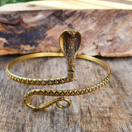 Snake Arm Bracelet / Brass / Boho / Tribal / Spiral / Bangle/ Ethnic / Rustic / Bohemian / Hippie / Body jewellery / Psy / Adjustable