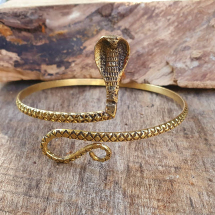 Snake Arm Bracelet / Brass / Boho / Tribal / Spiral / Bangle/ Ethnic / Rustic / Bohemian / Hippie / Body jewellery / Psy / Adjustable