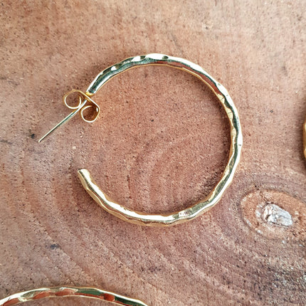 Elegant Gold Hoops / Hammered / Brass Hoops / Ethnic Boho Classic XL Bohemian Marriage Bridal Jewelry Hippie Hiphop Festival