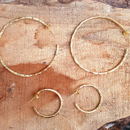 Elegant Gold Hoops / Hammered / Brass Hoops / Ethnic Boho Classic XL Bohemian Marriage Bridal Jewelry Hippie Hiphop Festival