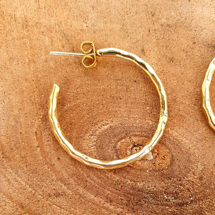 Elegant Gold Hoops / Hammered / Brass Hoops / Ethnic Boho Classic XL Bohemian Marriage Bridal Jewelry Hippie Hiphop Festival