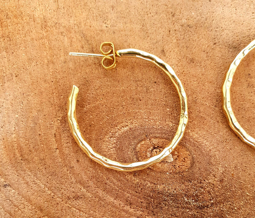 Elegant Gold Hoops / Hammered / Brass Hoops / Ethnic Boho Classic XL Bohemian Marriage Bridal Jewelry Hippie Hiphop Festival