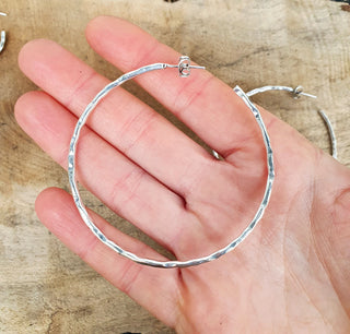 Elegant Silver Hoops / Hammered / Silver Hoops / Ethnic Boho Classic XL Bohemian Marriage Bridal Jewelry Hippie Hiphop Festival