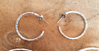 Elegant Silver Hoops / Hammered / Silver Hoops / Ethnic Boho Classic XL Bohemian Marriage Bridal Jewelry Hippie Hiphop Festival