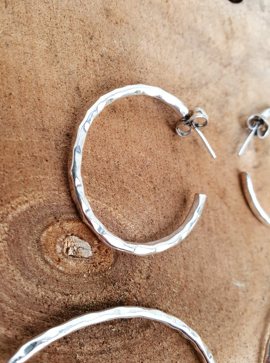 Elegant Silver Hoops / Hammered / Silver Hoops / Ethnic Boho Classic XL Bohemian Marriage Bridal Jewelry Hippie Hiphop Festival