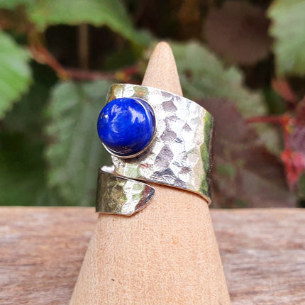 Silver Lapis Lazuli Ring / Adjustable / Gift for Her / Boho / Bohemian / Psy / Rustic / Tribal / Gypsy / Festival / Healing / Festival