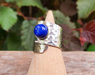 Silver Lapis Lazuli Ring / Adjustable / Gift for Her / Boho / Bohemian / Psy / Rustic / Tribal / Gypsy / Festival / Healing / Festival