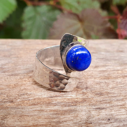 Silver Lapis Lazuli Ring / Adjustable / Gift for Her / Boho / Bohemian / Psy / Rustic / Tribal / Gypsy / Festival / Healing / Festival