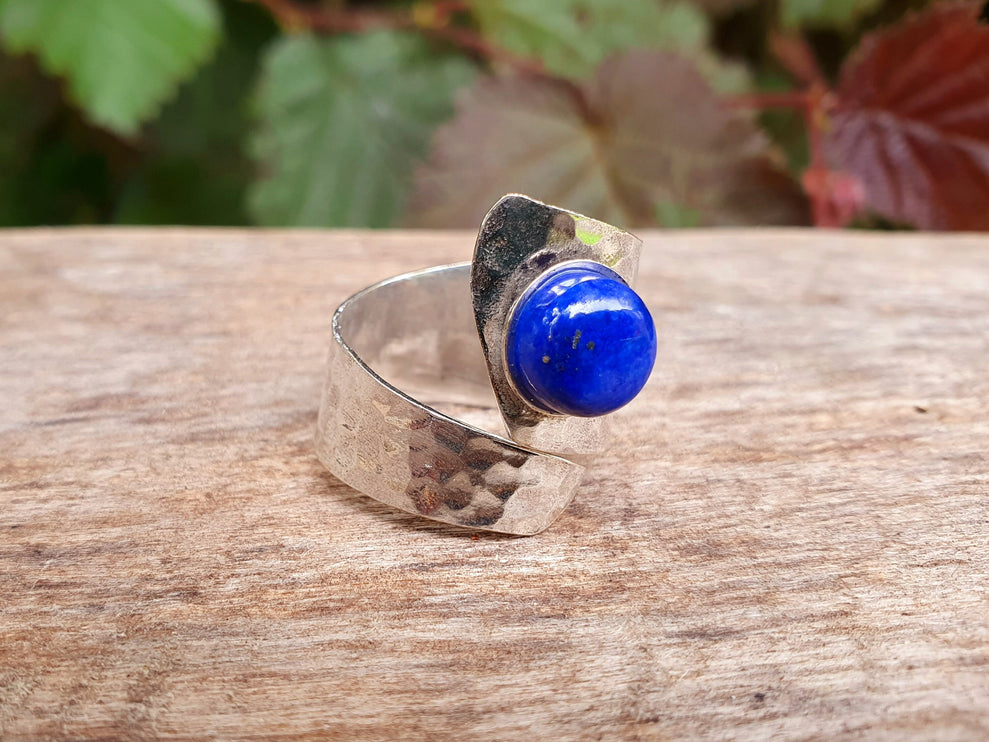 Silver Lapis Lazuli Ring / Adjustable / Gift for Her / Boho / Bohemian / Psy / Rustic / Tribal / Gypsy / Festival / Healing / Festival