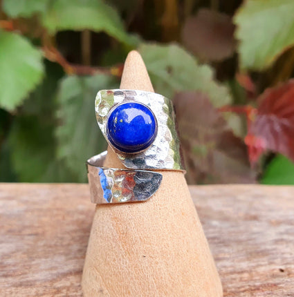 Silver Lapis Lazuli Ring / Adjustable / Gift for Her / Boho / Bohemian / Psy / Rustic / Tribal / Gypsy / Festival / Healing / Festival