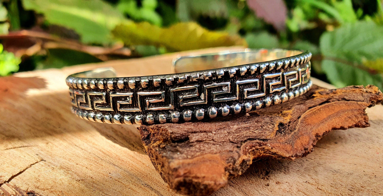 Tuareg Mens Silver Bracelet / Tuareg Jewelry / Cuff / Large Size / Unisex / Boho / Ethnic / Bohemian / Medieval / Gypsy / Geometric /