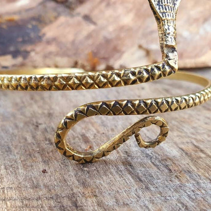 Snake Arm Bracelet / Brass / Boho / Tribal / Spiral / Bangle/ Ethnic / Rustic / Bohemian / Hippie / Body jewellery / Psy / Adjustable