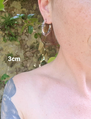 Silver Tribal Hoop Earrings / Ethnic / Rustic / Bohemian / Gold / Gypsy / Spiral / Hippie / Chunky / Festival / style
