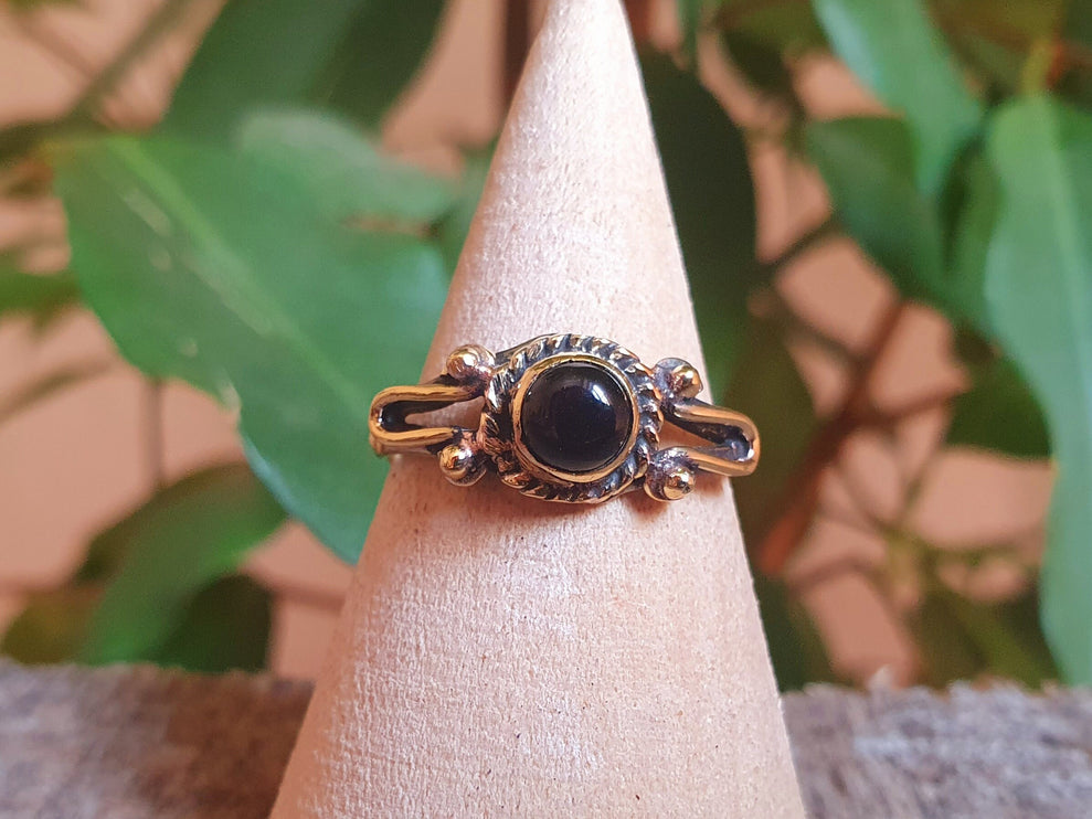 Ethnic style Brass & Onyx Noir / Boho / Bohemian / Psy / Rustic / Tribal / Gypsy / Festival / Healing / Festival