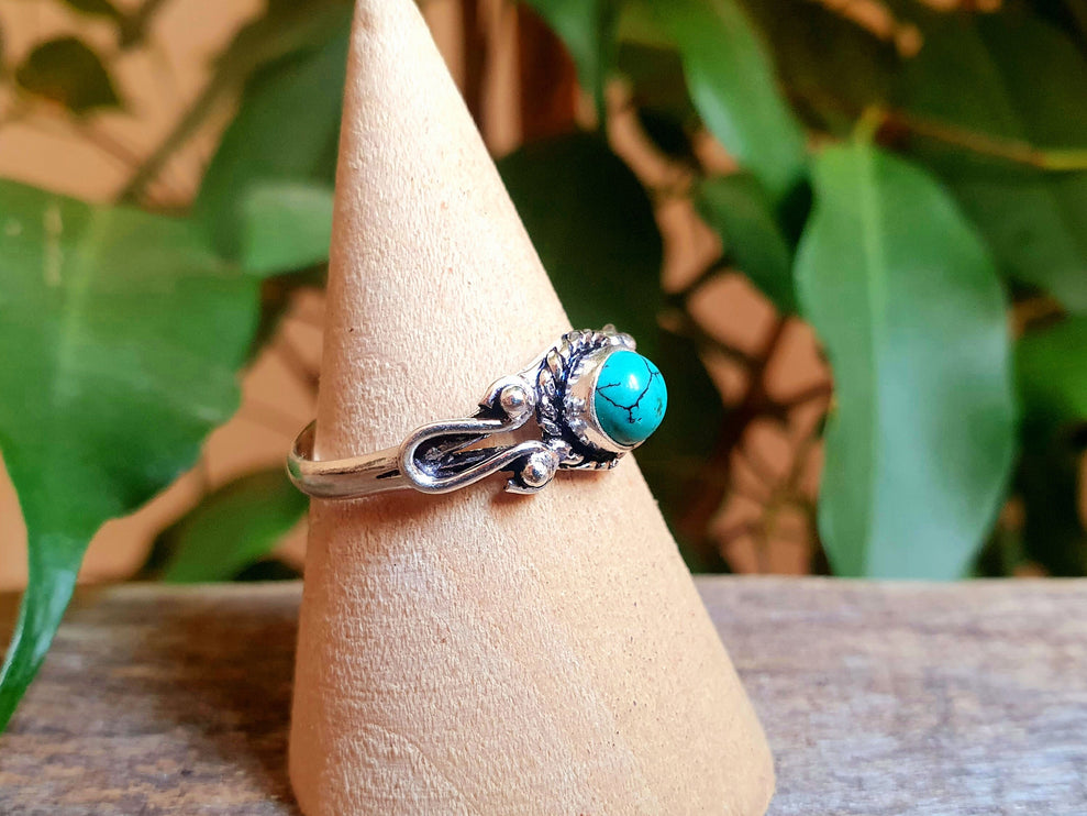 Bohemian Turquoise and Silver Ring / Blue / Hippie / Boho / Ethnic / Rustic / Tribal / Gypsy / Festival / Healing / Festival