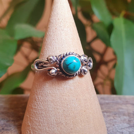 Bohemian Turquoise and Silver Ring / Blue / Hippie / Boho / Ethnic / Rustic / Tribal / Gypsy / Festival / Healing / Festival