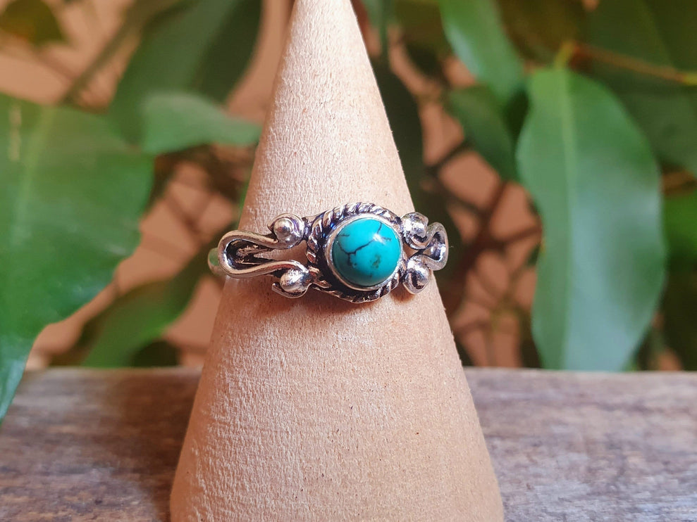 Bohemian Turquoise and Silver Ring / Blue / Hippie / Boho / Ethnic / Rustic / Tribal / Gypsy / Festival / Healing / Festival