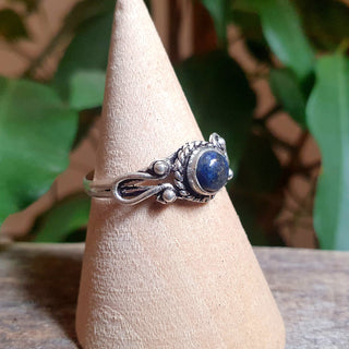 Ethnic style Silver & Lapis Lazuli Ring / Moon / Boho / Bohemian / Psy / Rustic / Tribal / Gypsy / Festival / Healing / Festival 